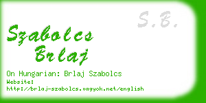 szabolcs brlaj business card